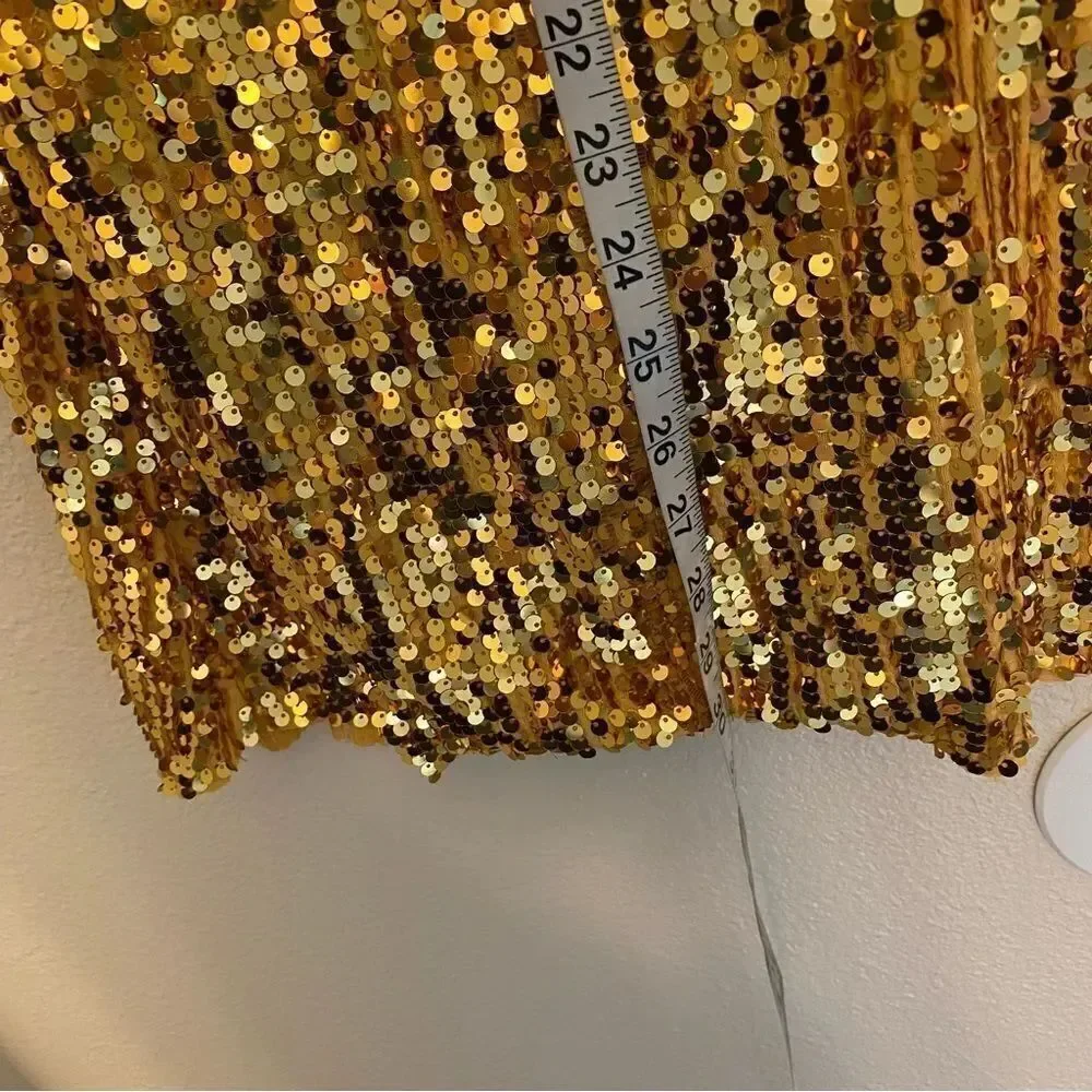 Weissman Dance costume gold Ultra Sparkle Shift Dress 8962 Last Dance MA adult